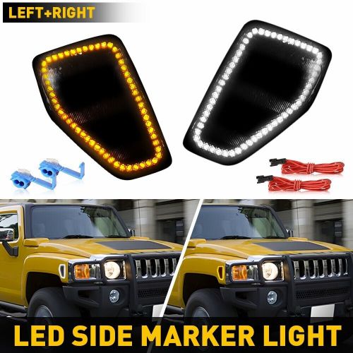 For 05/06-10 Hummer H3 Switchback Smoked LED Front Corner Side Marker Lights EAC, US $29.99, image 21