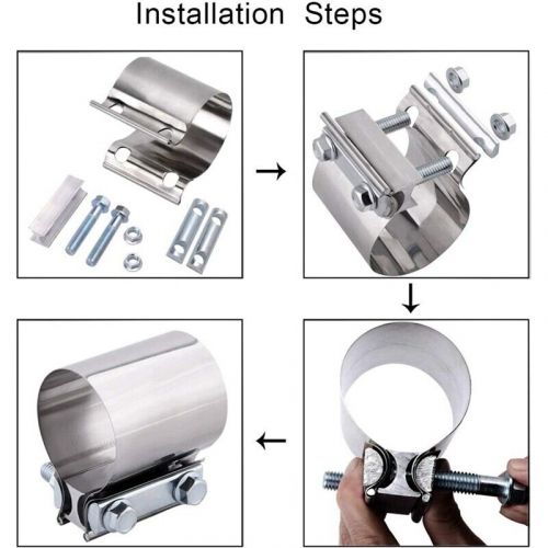 2--Exhaust Clamp, 51mm Shock Connection Exhaust Pipe-Silencer Strap-K9822-, US $, image 6