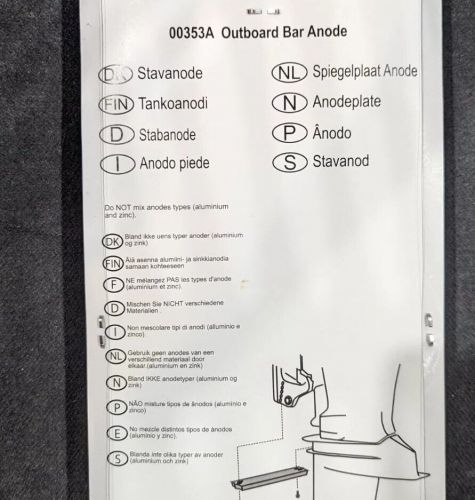 Suzuki, Tohatsu, Evinrude Outboard Four Stroke Zinc Anode 00353A, US $41.95, image 5