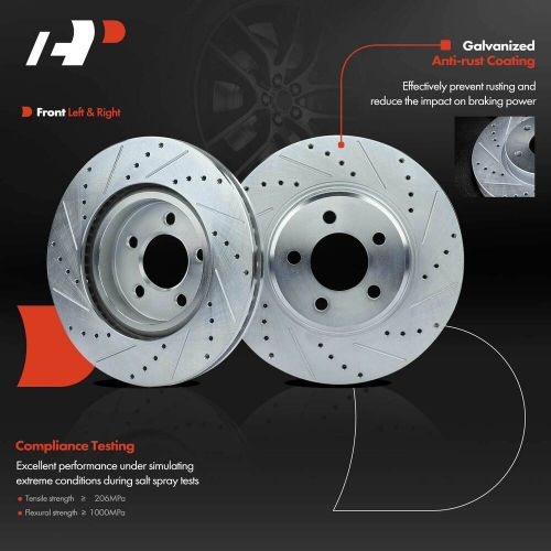 Drilled Brake Rotors Front & Rear L&R for Chrysler 300 Dodge Charger Challenger, US $267.29, image 9