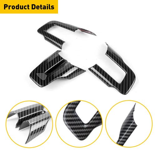 For 2015-2022 Ford Mustang Carbon Fiber Black Interior Steering Wheel Cover Trim, US $10.00, image 5
