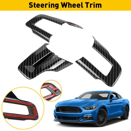 For 2015-2022 Ford Mustang Carbon Fiber Black Interior Steering Wheel Cover Trim, US $10.00, image 8