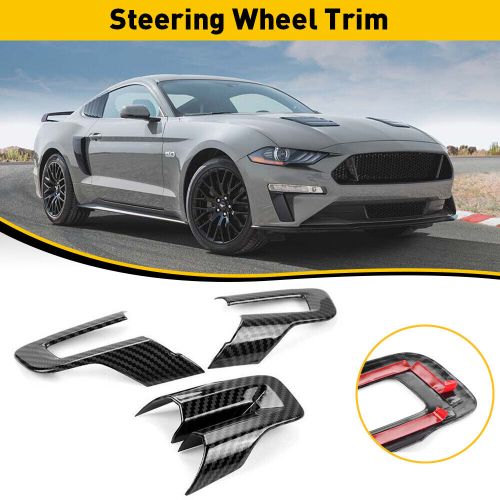 For 2015-2022 Ford Mustang Carbon Fiber Black Interior Steering Wheel Cover Trim, US $10.00, image 9