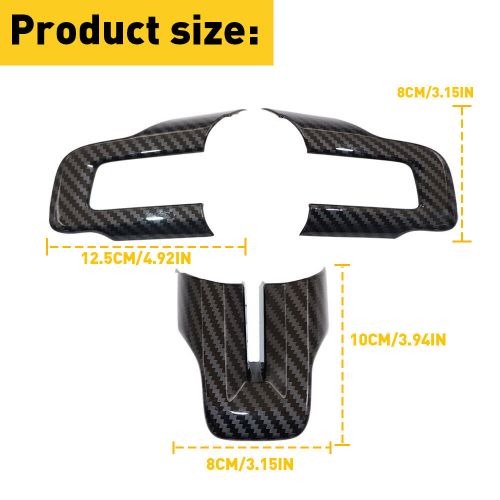 For 2015-2022 Ford Mustang Carbon Fiber Black Interior Steering Wheel Cover Trim, US $10.00, image 11