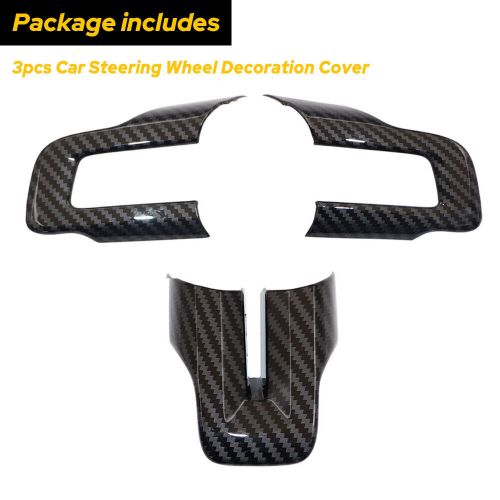 For 2015-2022 Ford Mustang Carbon Fiber Black Interior Steering Wheel Cover Trim, US $10.00, image 12