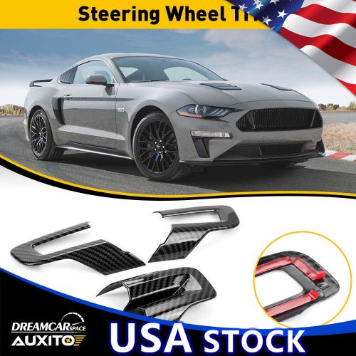 For 2015-2022 Ford Mustang Carbon Fiber Black Interior Steering Wheel Cover Trim, US $10.00, image 13