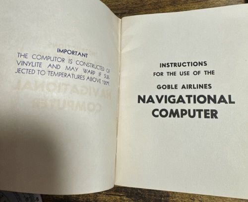 Goble Airlines Navigational Computer Model D~Instructions & Leather Case, US $19.99, image 18