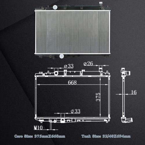 DPI 13539 Aluminum Core MT Radiator for 2016-2022 Honda HR-V L4 1.8L Downflow, US $53.79, image 3