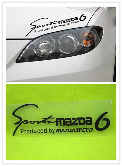 Sport mazda 6 light eyebrows logo badge decal decoration car stickers black word
