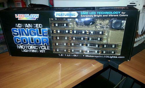 Ledglow smd led single color motorcycle light kit six strand orange 