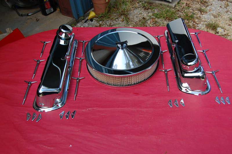 Chrome engine kit,ford 260-302-351w,valve covers,,aircleaner,rat rod,289 mustang