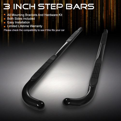 01-04 tacoma double cab 3" black powder coated side step nerf bar running board
