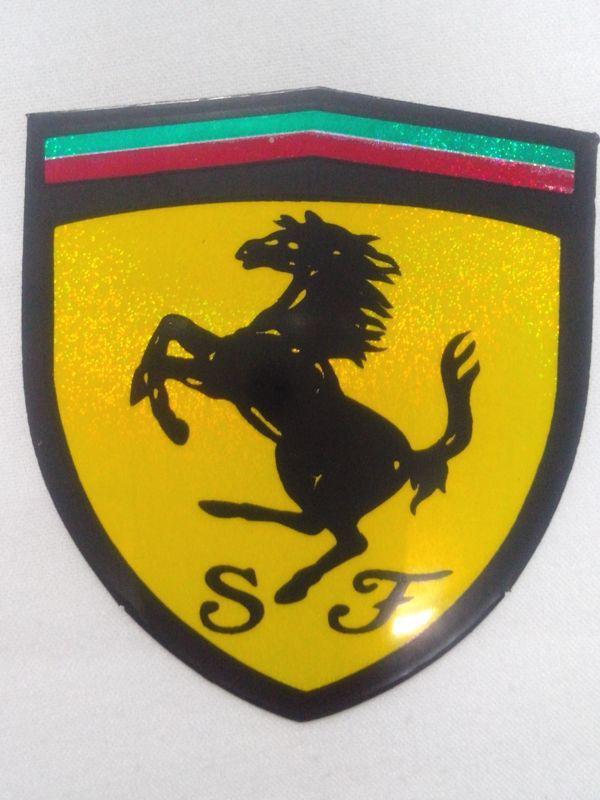 Ferrari sticker racing decal reflective car light foil 10 pcs. size 6 x 7 cm.