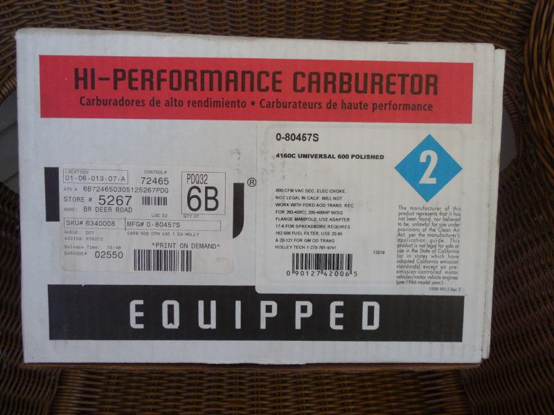 Holley 0-80457S Carburetor 4 barrel, US $99.00, image 2