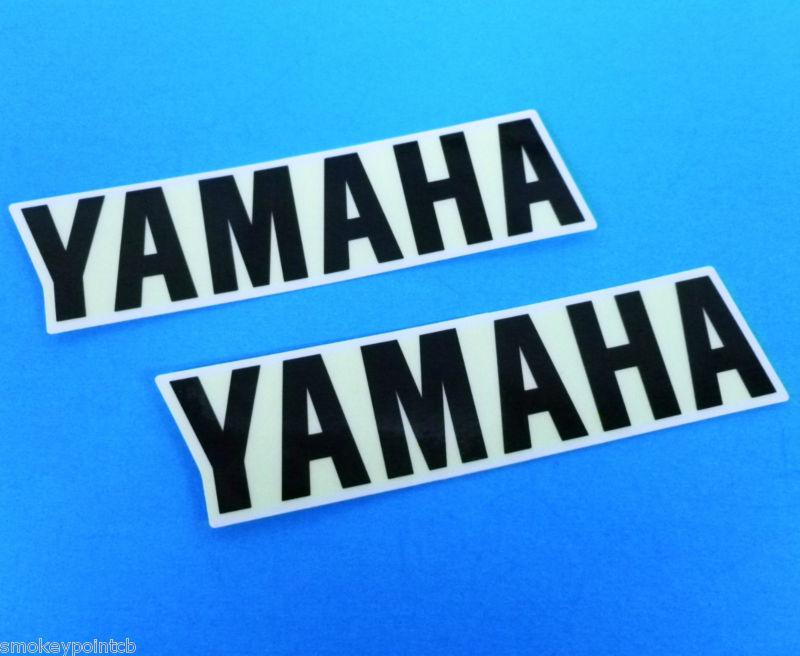 New set genuine yamaha tank & side cover decals 100mm x 23mm black logo    e0192