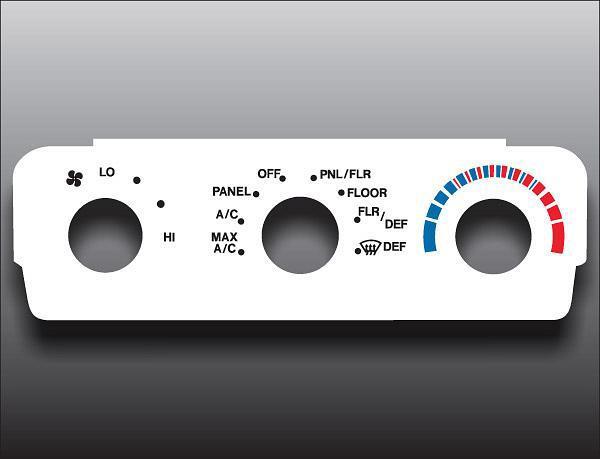 1995-2001 ford contour white heater control overlay hvac