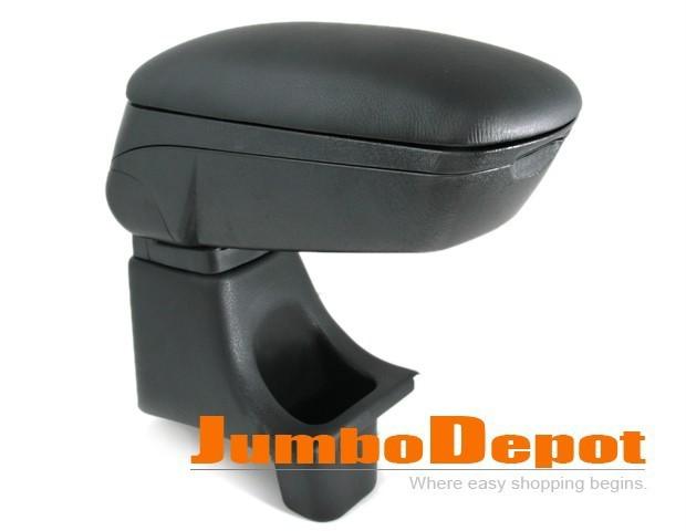 Black leather center console armrest for honda fit jazz 2009 2010 warranty new