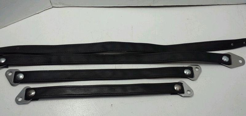 Lot of 4 motorcycle accessory luggage leather/leather like securing straps 