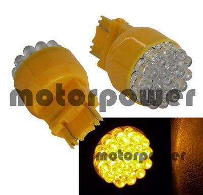 3157 4157 yellow round 19 led 2 pc bulbs #w29 for front turn signal light