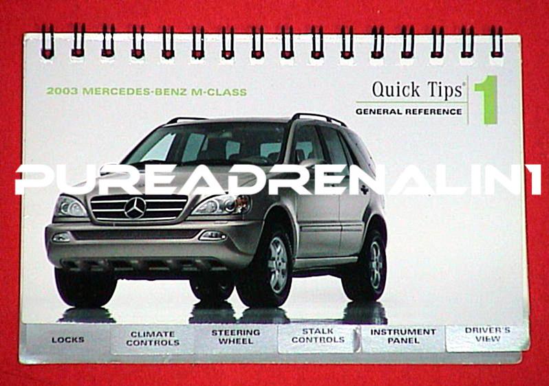 2003 mercedes m ml320 ml350 ml500 ml55 amg quick instruction controls manual 