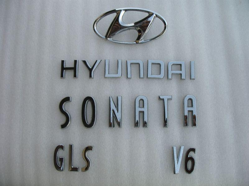 2000 hyundai sonata gls v6 rear trunk chrome emblem set used 00 oem