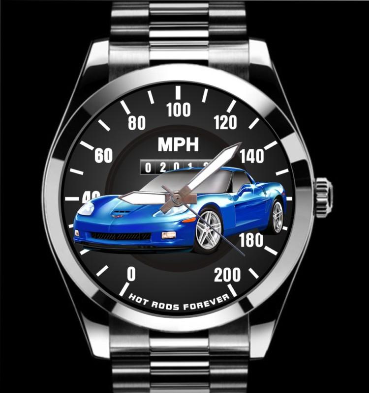 Blue c6 vette  coupe 2007 2008 2009 2010 2011 speedometer meter auto art chrome