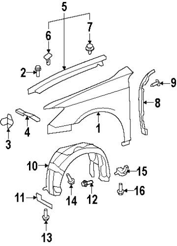 Lexus 5387533170 genuine oem factory original fender liner