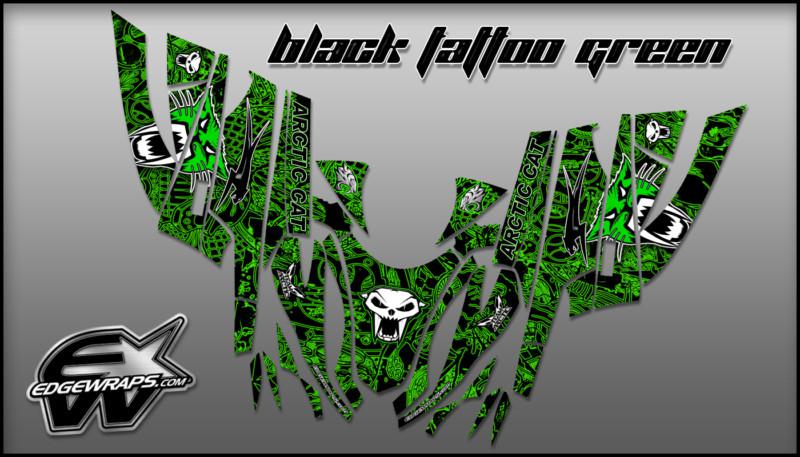 Arctic cat firecat-sabercat f5 f6 f7 03-06 custom graphics decals -blk tattoo gr