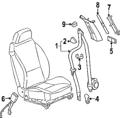 Pontiac 19153600 genuine oem factory original retractor assy