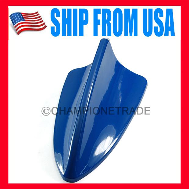 Us medium blue car roof trunk shark fin dummy style antenna universal decor 1pcs