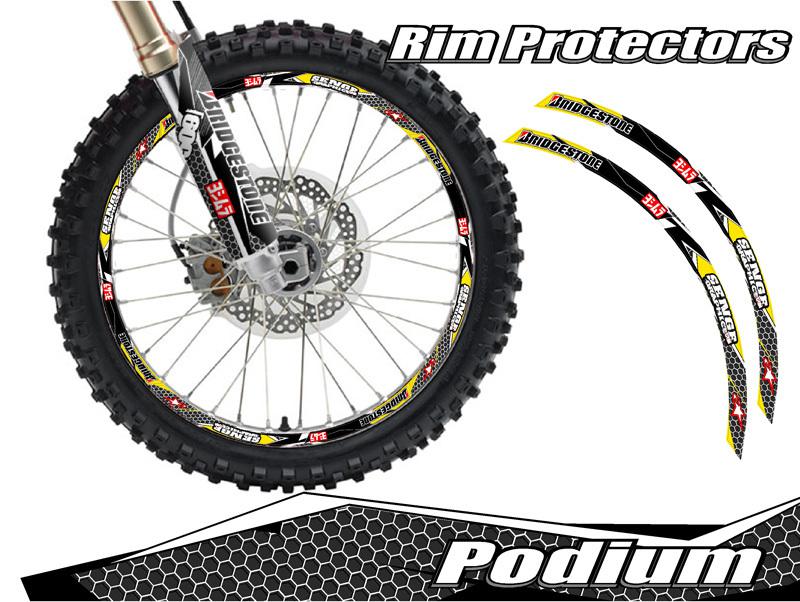 10 & 10 inch dirtbike rim protectors 10" wheel decals dirt bike tape graphics py