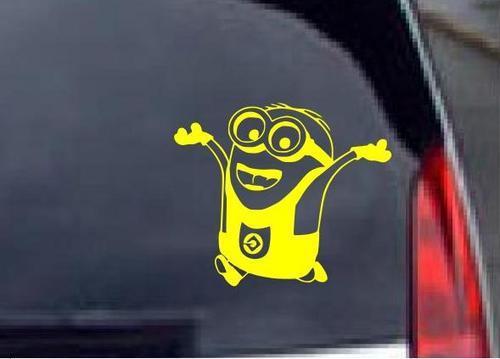 Yellow minions despicable me 2, car window sticker decals