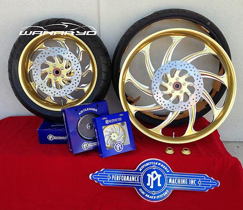 Torque gold platinum 26 x 3.5 front, 18 x 5.5 rear, brake rotors, tires