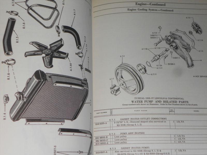 1956 / 1957 / LINCOLN & CONTINENTAL CHASSIS PARTS CATALOG / ORIGINAL BOOK!!, US $74.50, image 8