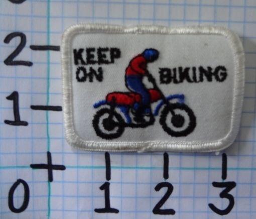 Vintage nos keep on biking motorcycle patch from the 70's 010