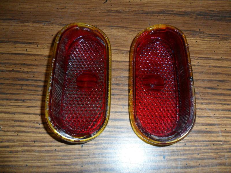 Pair of 1940 Chevrolet passenger car OEM glass tail light lenses GREAT SHAPE, US $15.00, image 2
