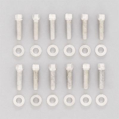Edelbrock 8534 intake manifold bolts steel cadmium hex head washers amc v8 kit