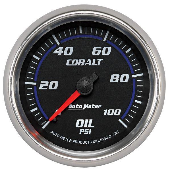 Auto meter 7921 cobalt 2 5/8" mechanical oil pressure gauge 0-100  psi