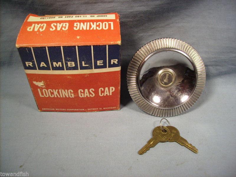 Vintage original rambler amc locking gas cap with box-used
