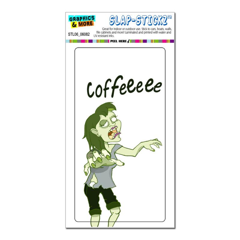 Coffee zombie girl - funny - slap-stickz™ car window locker bumper sticker