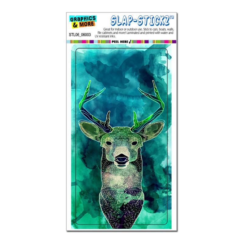 Deer watercolor blue - slap-stickz™ automotive car window locker bumper sticker