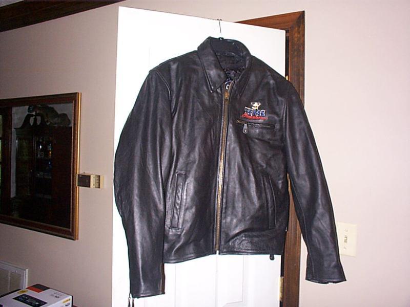  rare texas choppers ironhorse motorbike motorcycle leather  biker jacket sz m