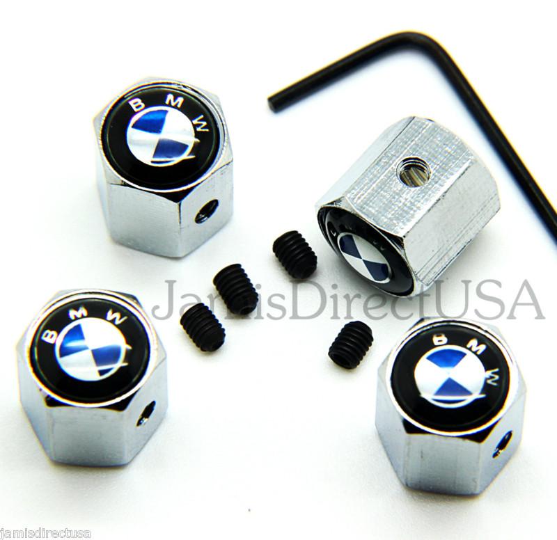 Find (4) AntiTheft ABS Tire/Wheel Stem Air Valve CAPS Covers for BMW