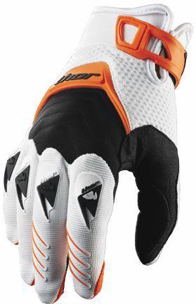 Thor 2012 deflector gloves orange white large l lg