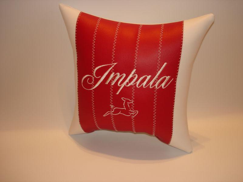 Vintage custom made 61 impala car show pillow red/white pleated..