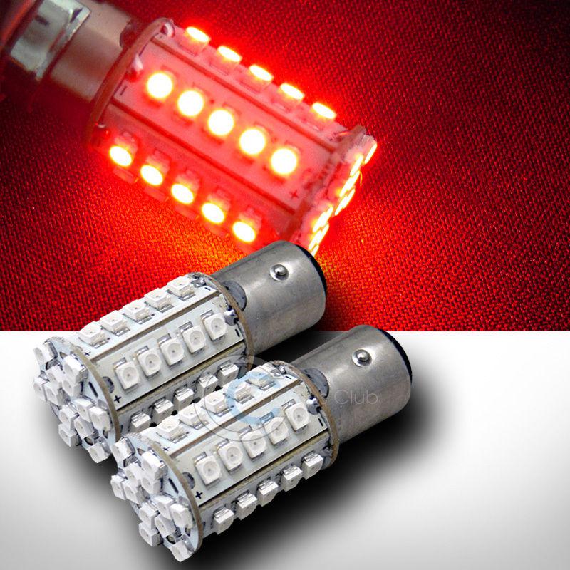2pc red 1156 ba15s 42x 3528 smd led stop/brake light bulbs pair 1259 1459 3497