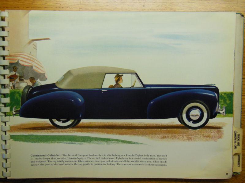 1940 FORD MERCURY LINCOLN ZEPHYR CONTINENTAL TRUCK DEALER BROCHURE CATALOG, US $1,250.00, image 6