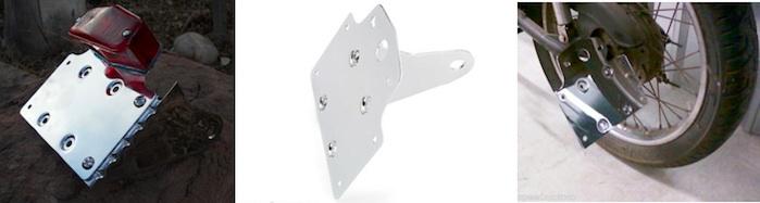 Motorcycle side mount chrome tail light and license plate bracket caferacer new 