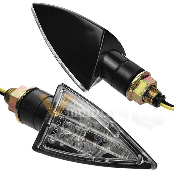 2x black 15 led clear lens street bike amber turn signal indicator blinker light