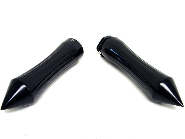 1" black spike hand grips for harley sportster dyna softail road electra glide